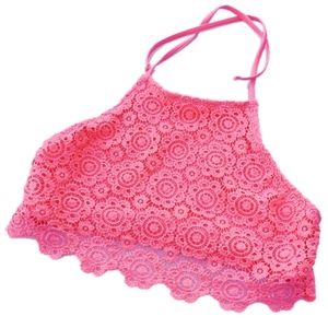 Cat & Jack Pink Lace Halter Bikini Top XL